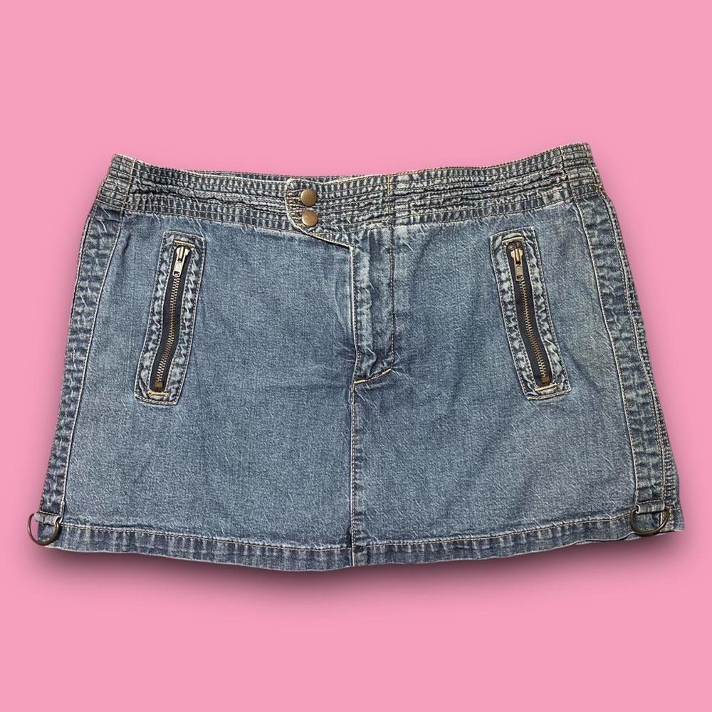 Y2K Denim Mini Skirt Size 13 Boho Farmers Daughter Built-in Shorts